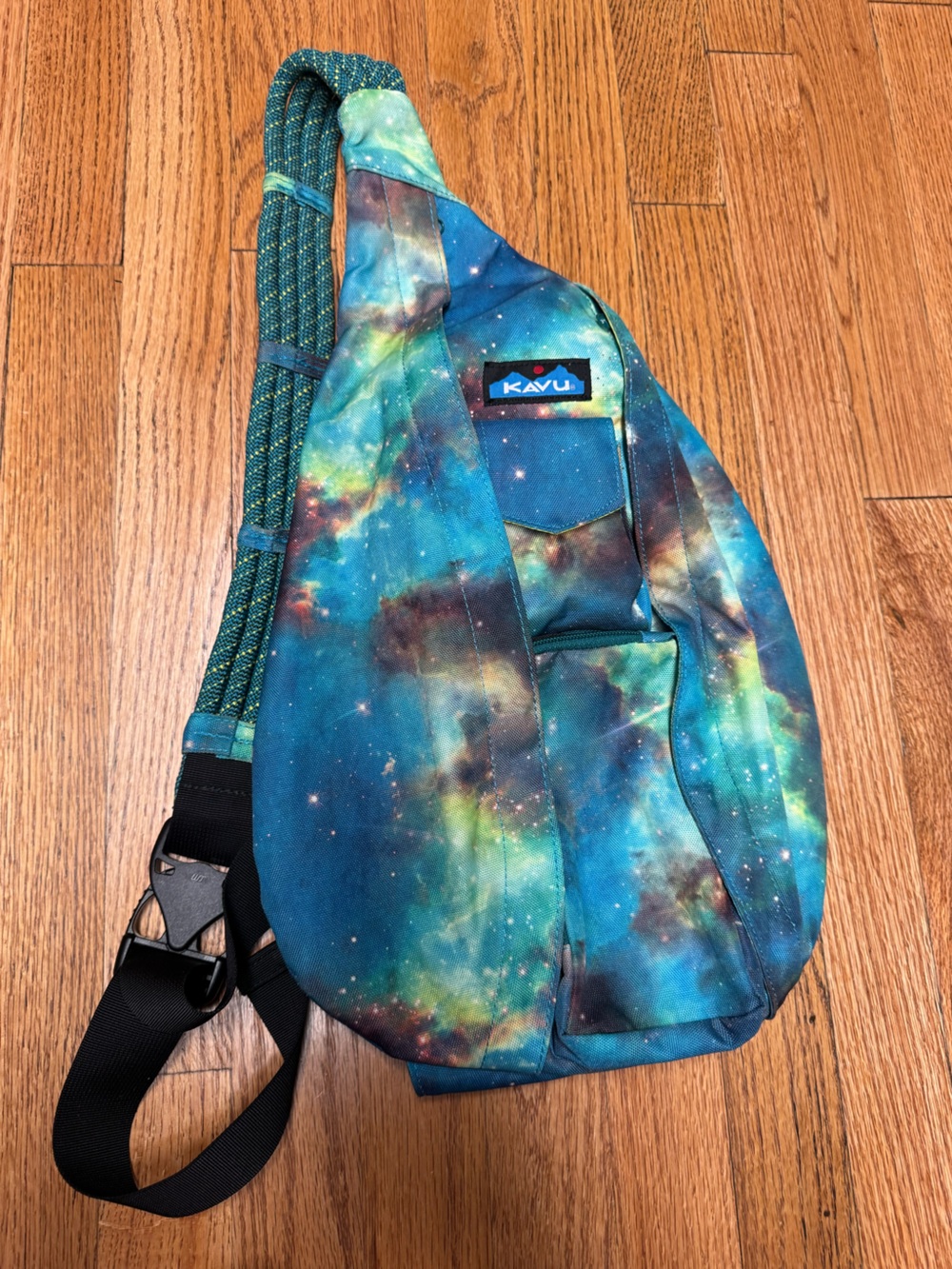 Kavu Teal & Aqua Galaxy Rope Sling Bag